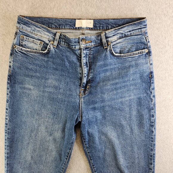 Current Elliott Jeans Womens 30 Blue High Rise Tapered Leg Whiskered Denim - Picture 3 of 9